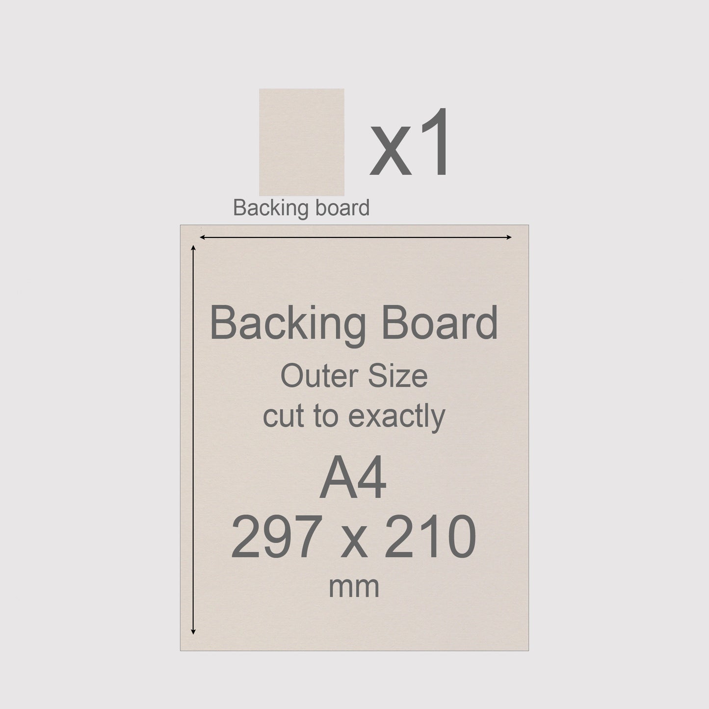 A4, 297 x 210 mm, Mountboard Backs for Picture Mounts