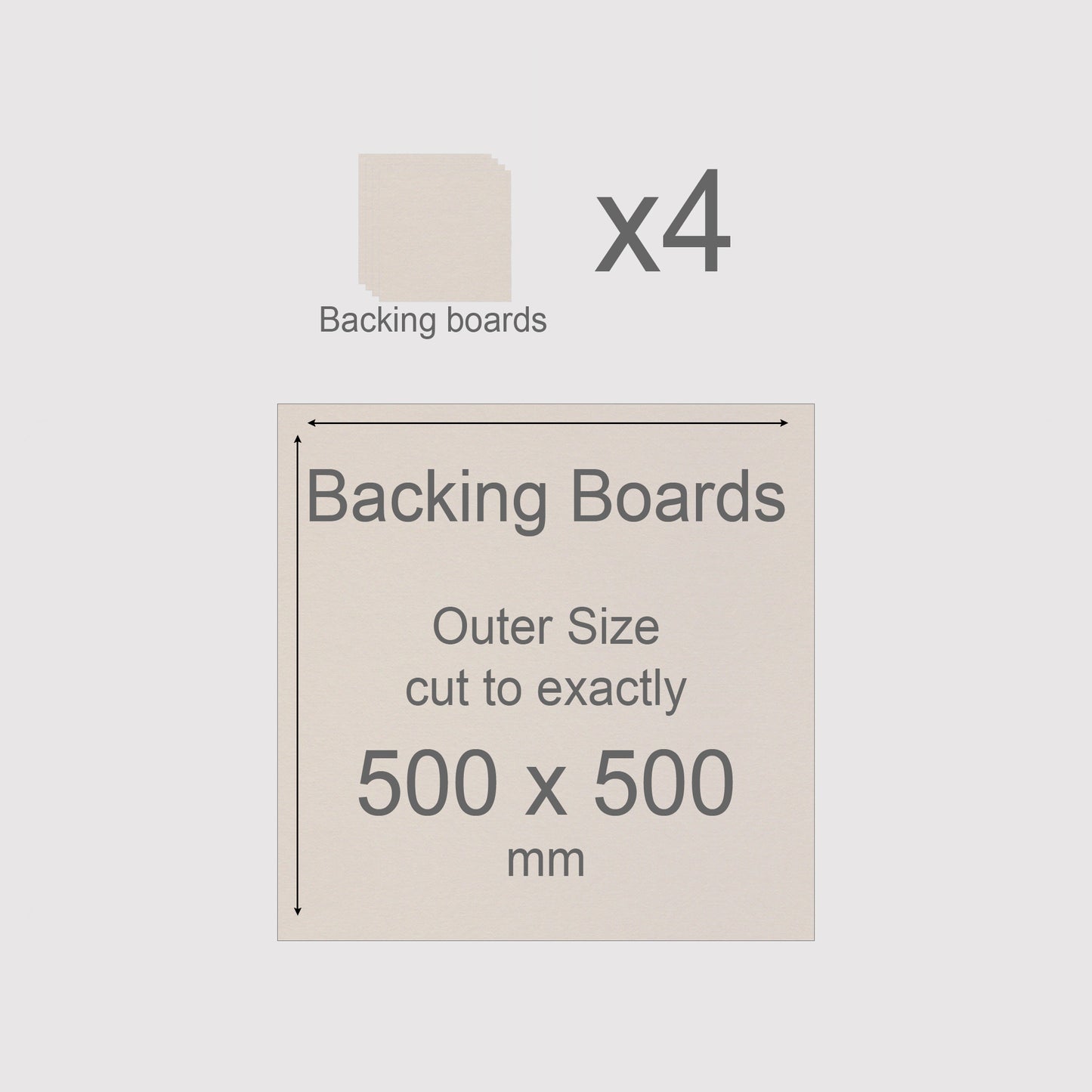 500 x 500 mm, Mountboard Backs for Picture Mounts