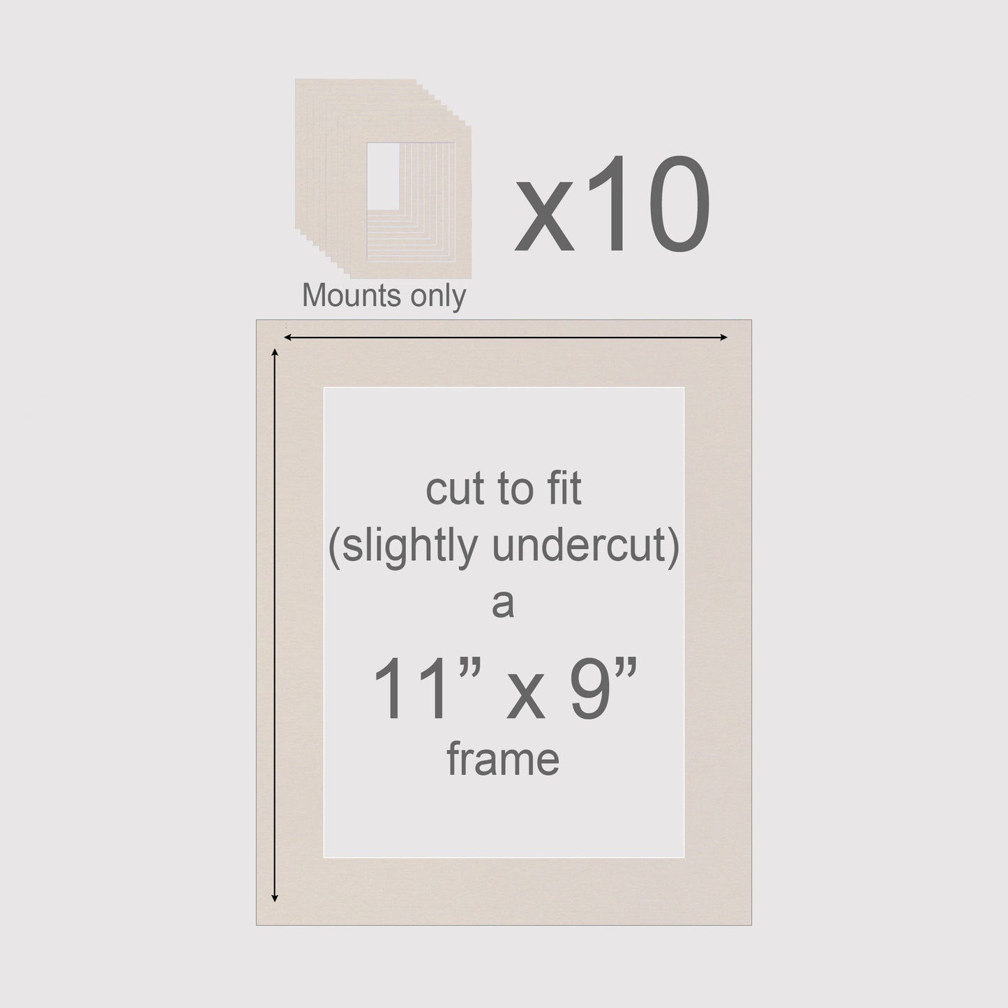 11 X 9 inch, Mounts only, Pack of 10