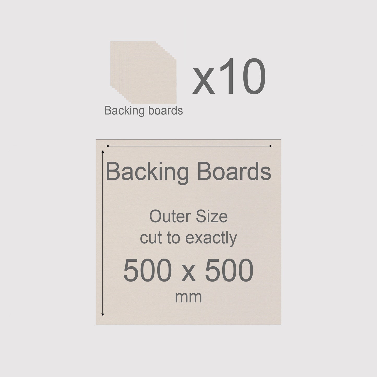 500 x 500 mm, Mountboard Backs for Picture Mounts