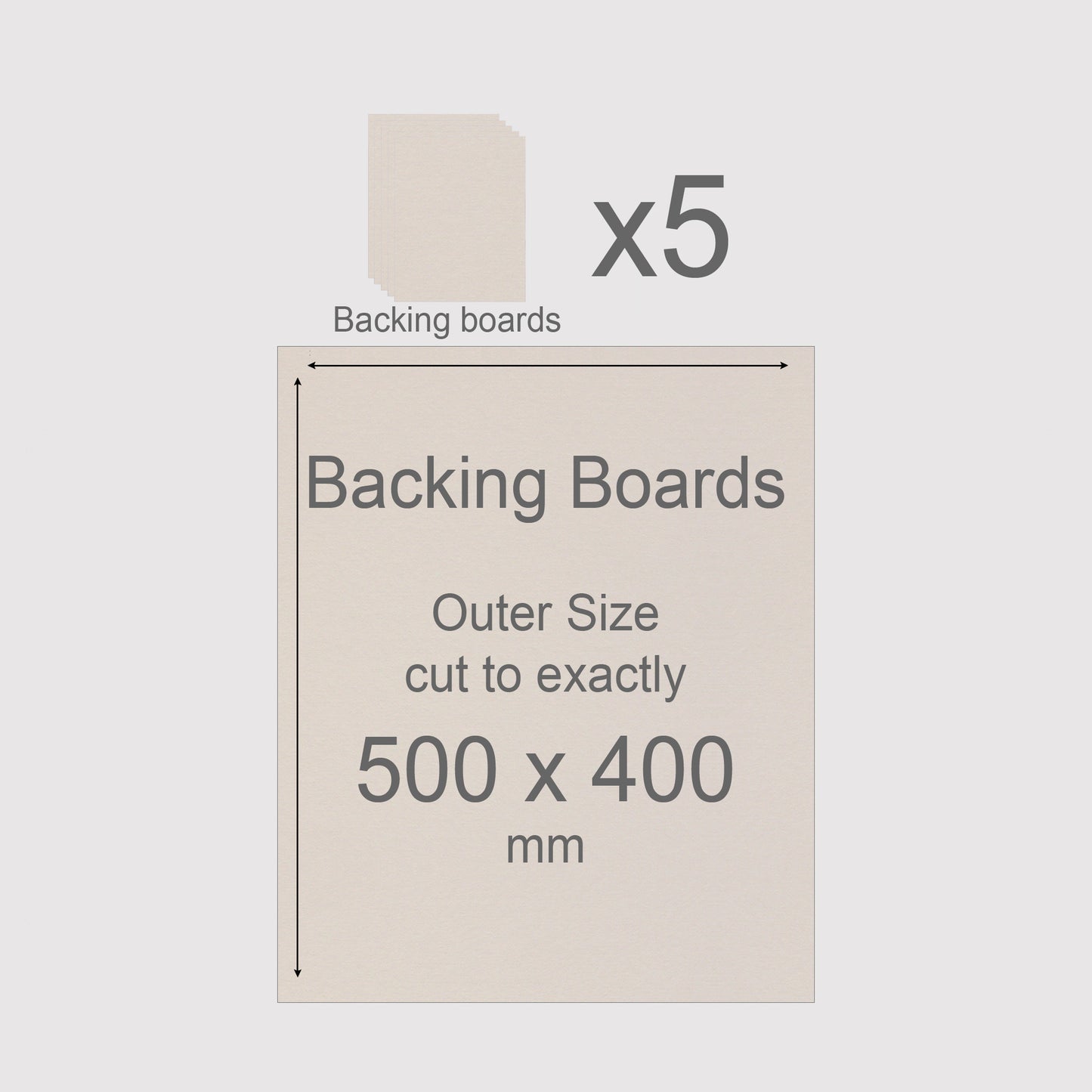 500 x 400 mm, Mountboard Backs for Picture Mounts