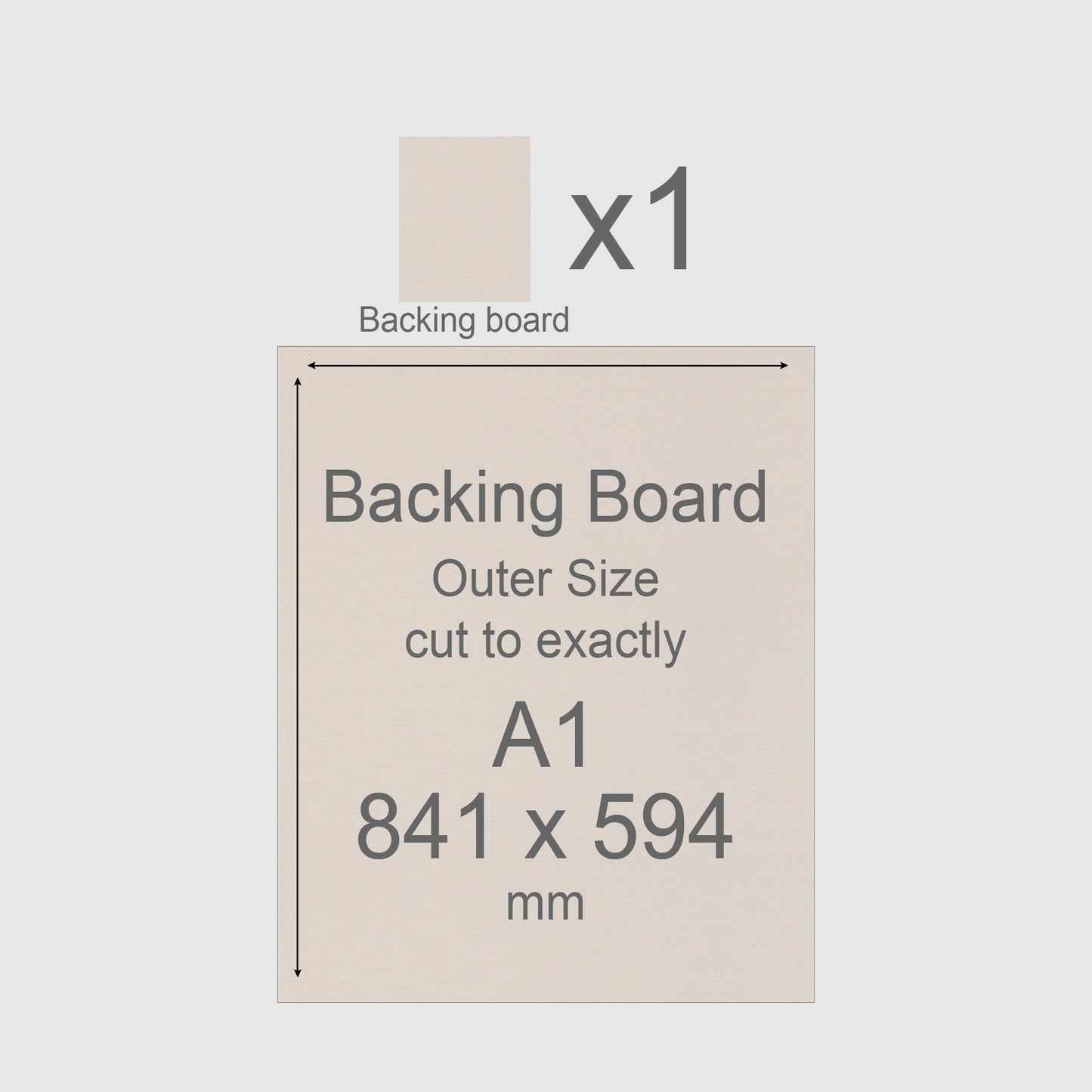 A1, 841 x 594 mm, Mountboard Backs for Picture Mounts