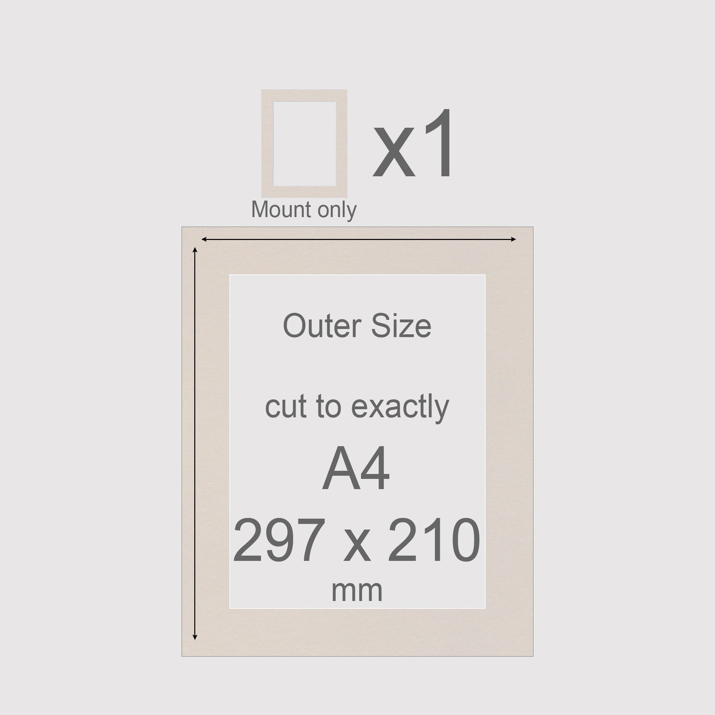 A4, 297 x 210 mm, Mount only, Pack of 1 (single)