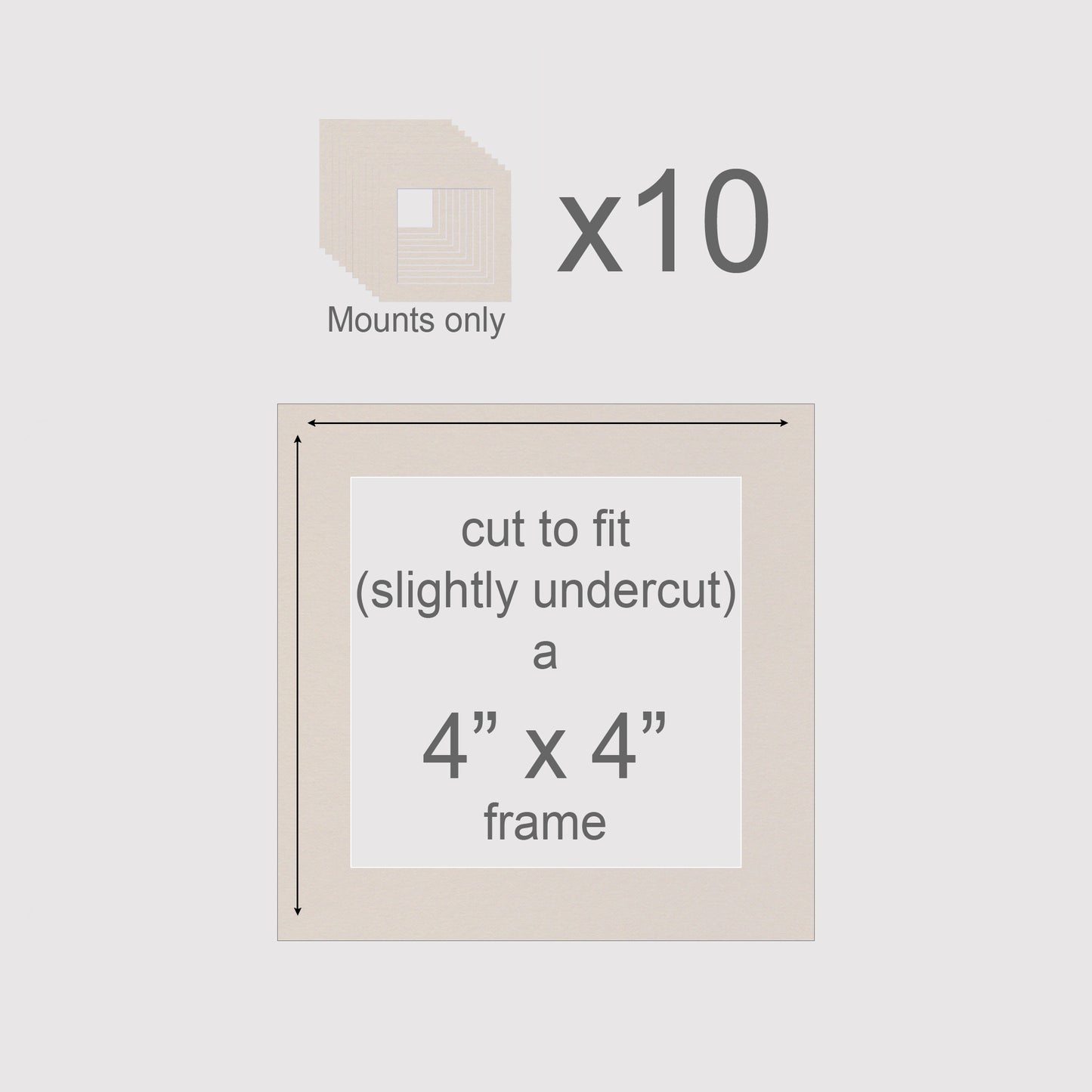 4 X 4 inch, Mounts only, Pack of 10