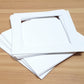 Pack of 5 square picture window photo mounts with backing boards. Conservation grade, acid-free, pH neutral, white-core mount board.