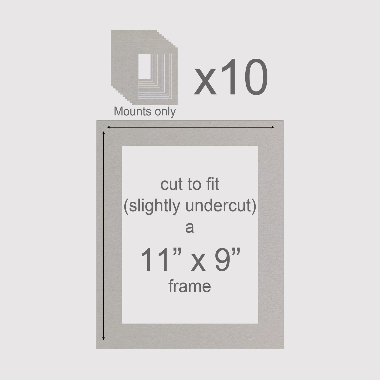 11 X 9 inch, Mounts only, Pack of 10