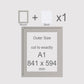 A1, 841 x 594 mm, Mount & Back, Pack of 1 (single)