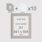 A1, 841 x 594 mm, Mounts & Backs, Pack of 10