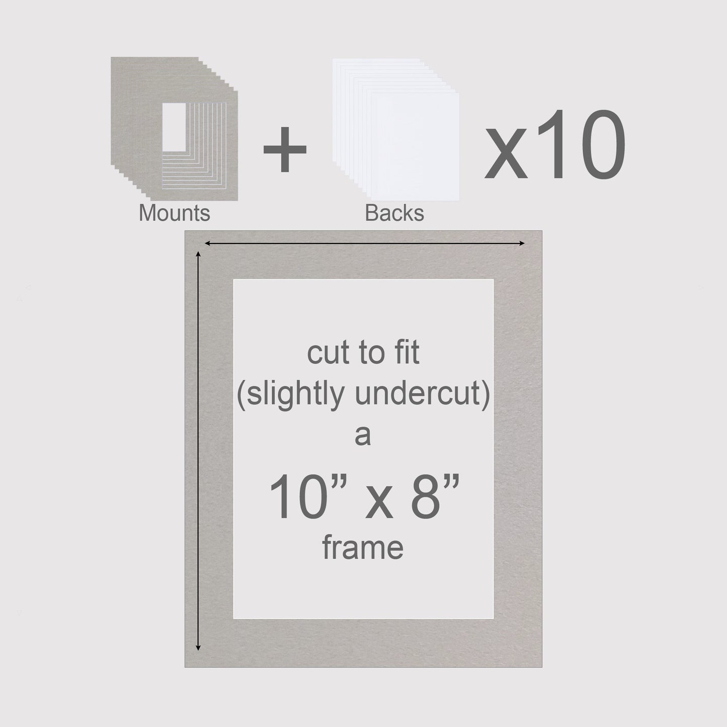 10 X 8 inch, Mounts & Backs, Pack of 10