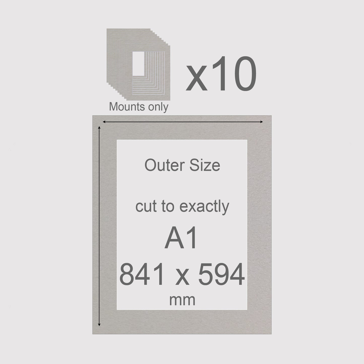 A1, 841 x 594 mm, Mounts only, Pack of 10