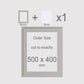 500 x 400 mm, Mount & Back, Pack of 1 (single)