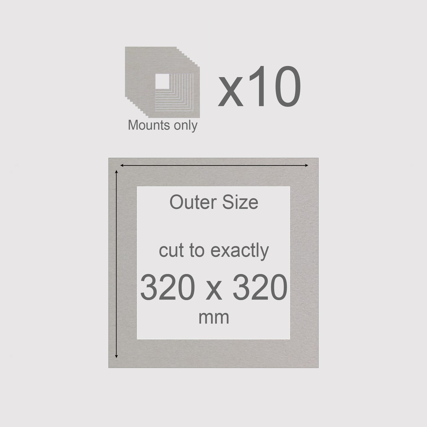 320 x 320 mm, Mounts only, Pack of 10