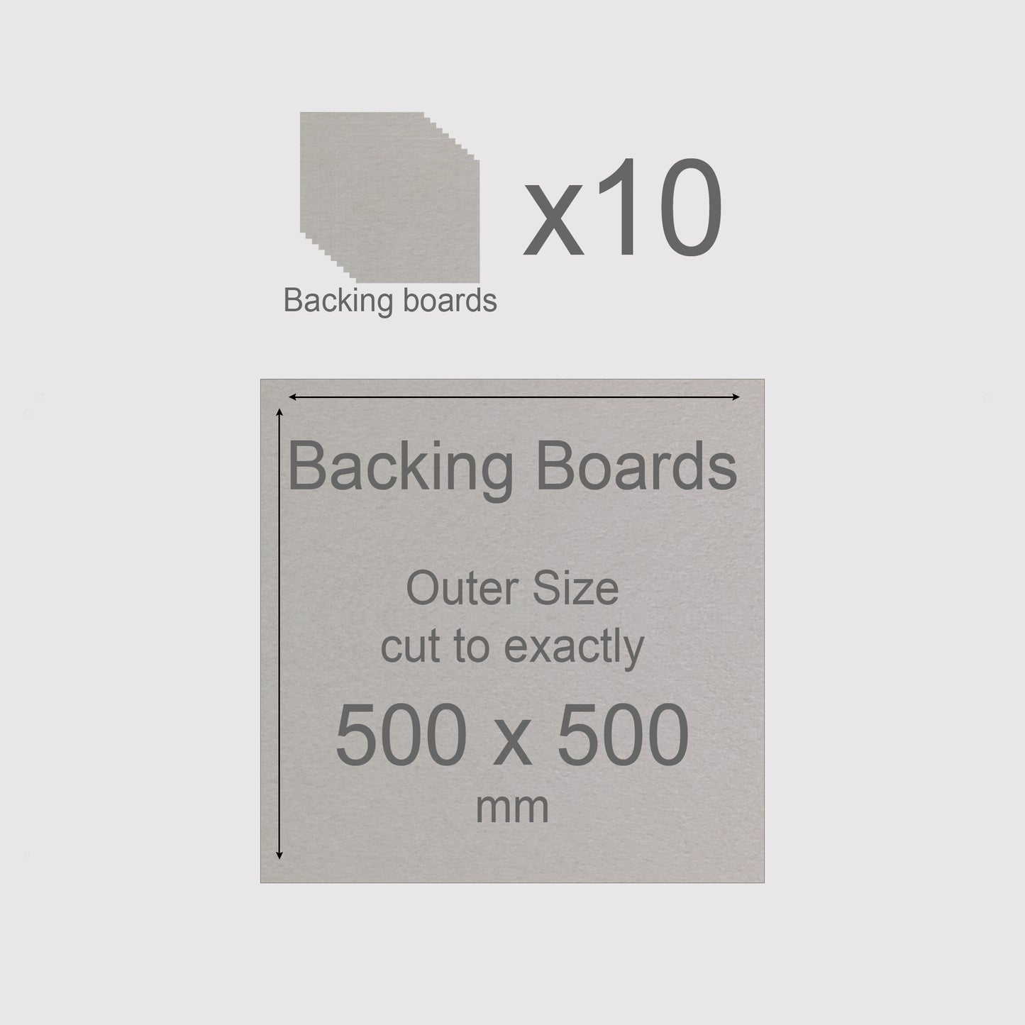 500 x 500 mm, Mountboard Backs for Picture Mounts