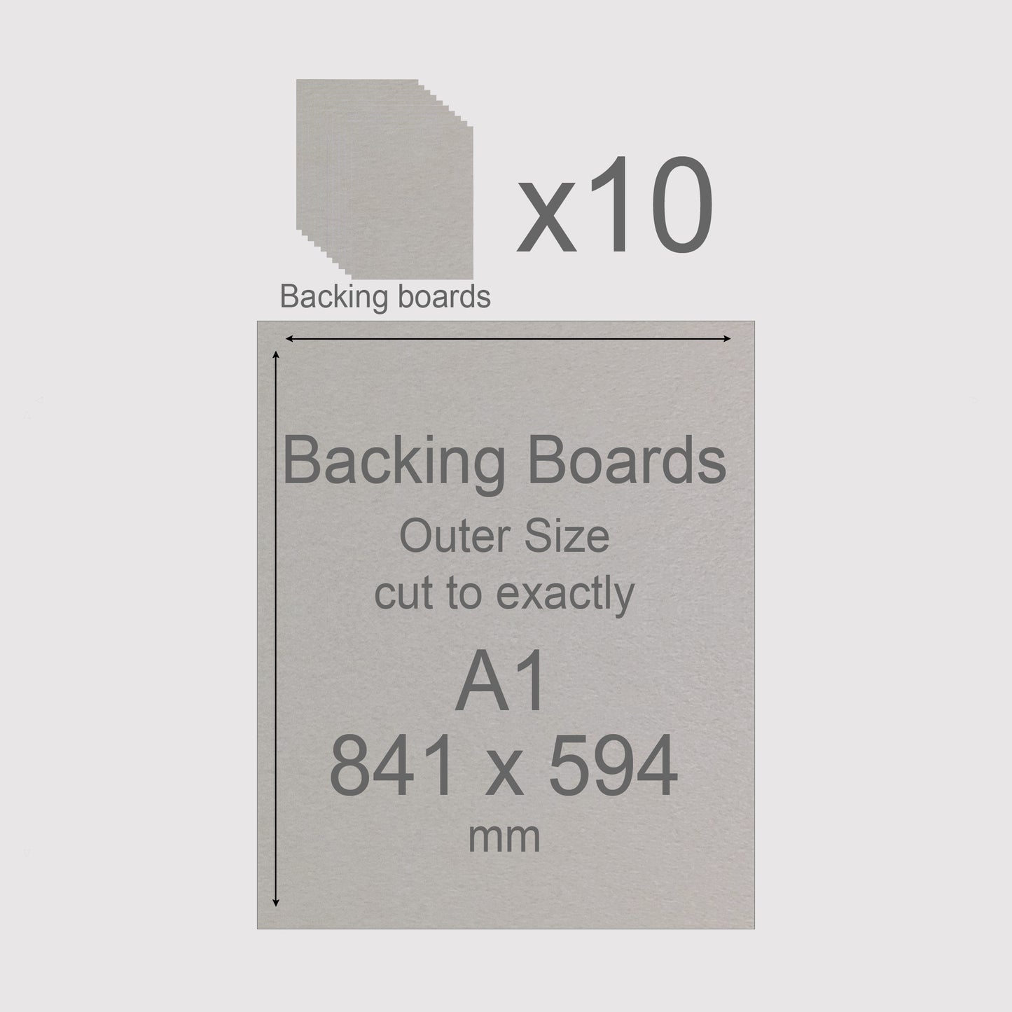 A1, 841 x 594 mm, Mountboard Backs for Picture Mounts