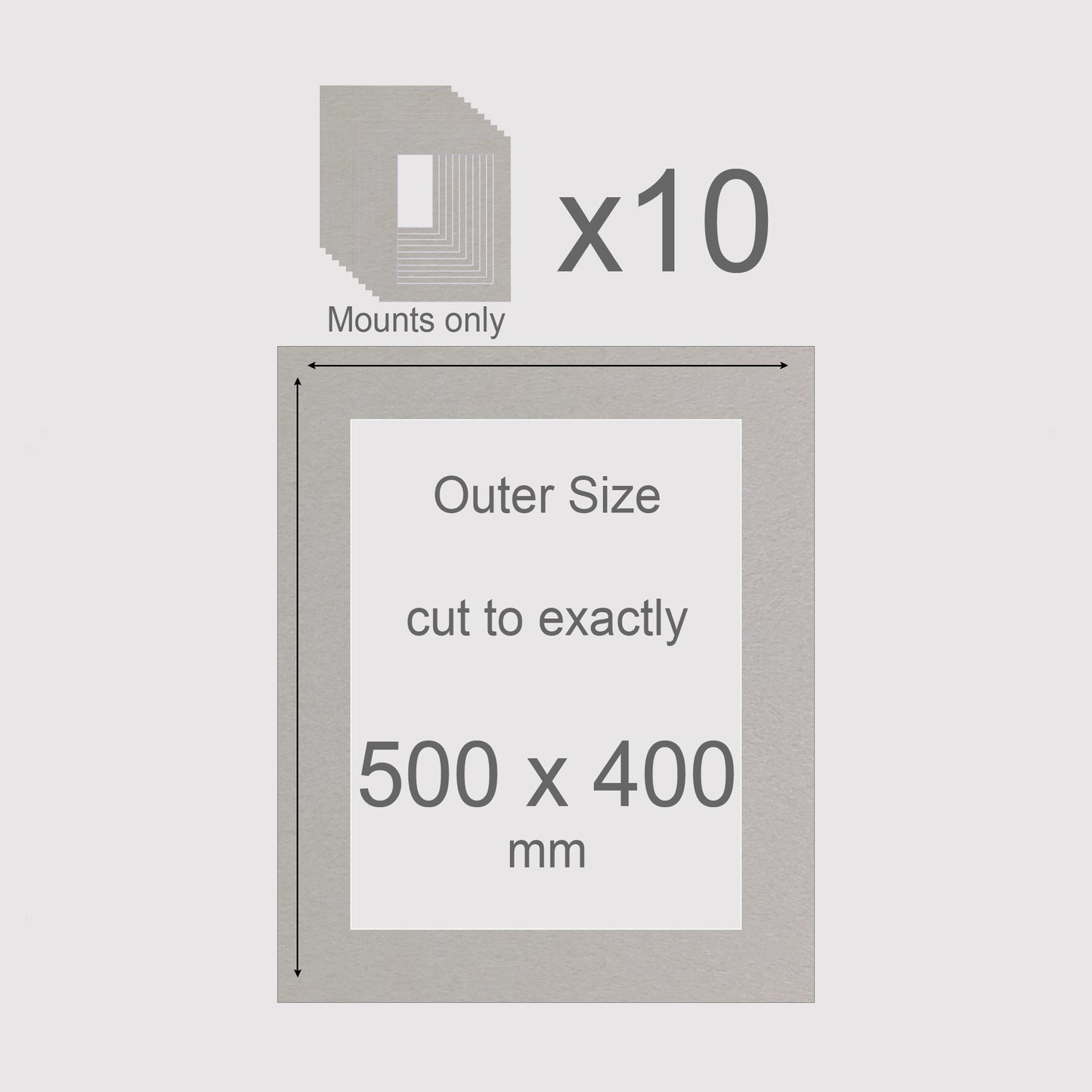 500 x 400 mm (Colours), Mounts only, Pack of 10