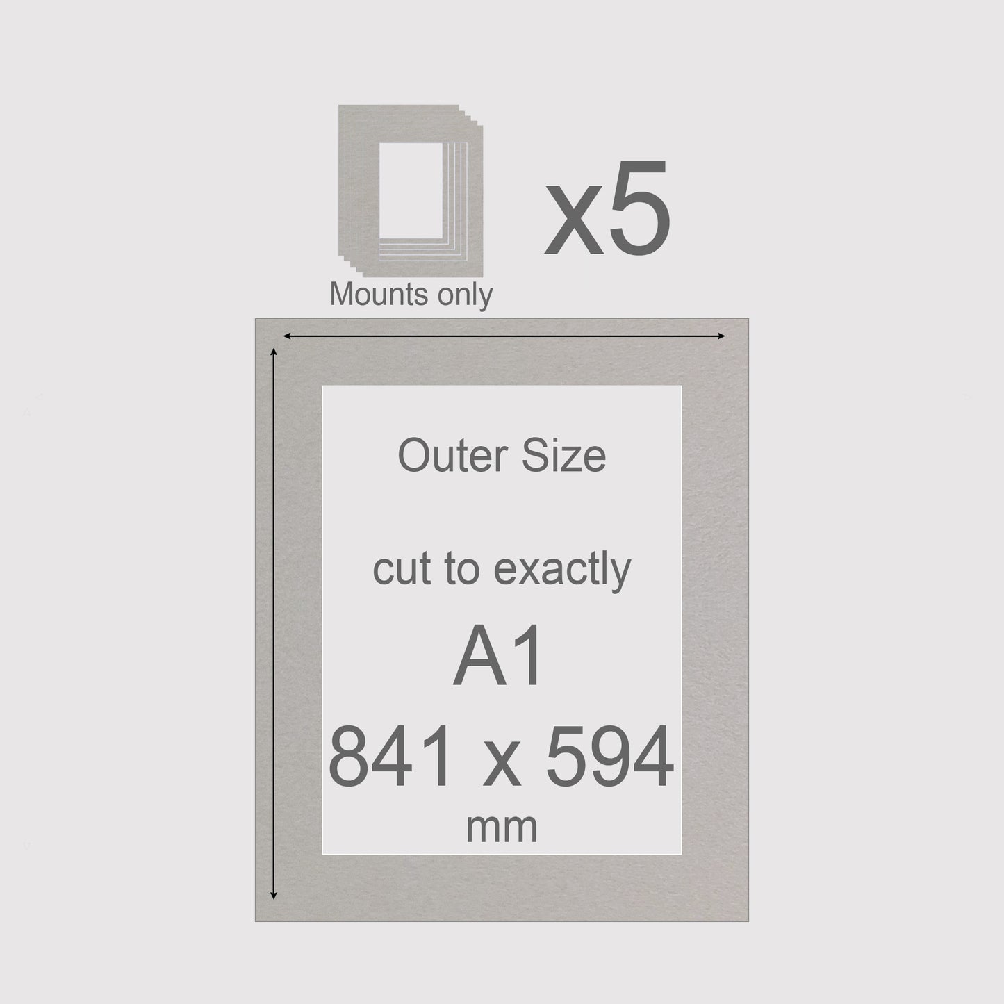 A1, 841 x 594 mm, Mounts only, Pack of 5