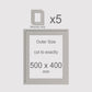 500 x 400 mm, Mounts only, Pack of 5