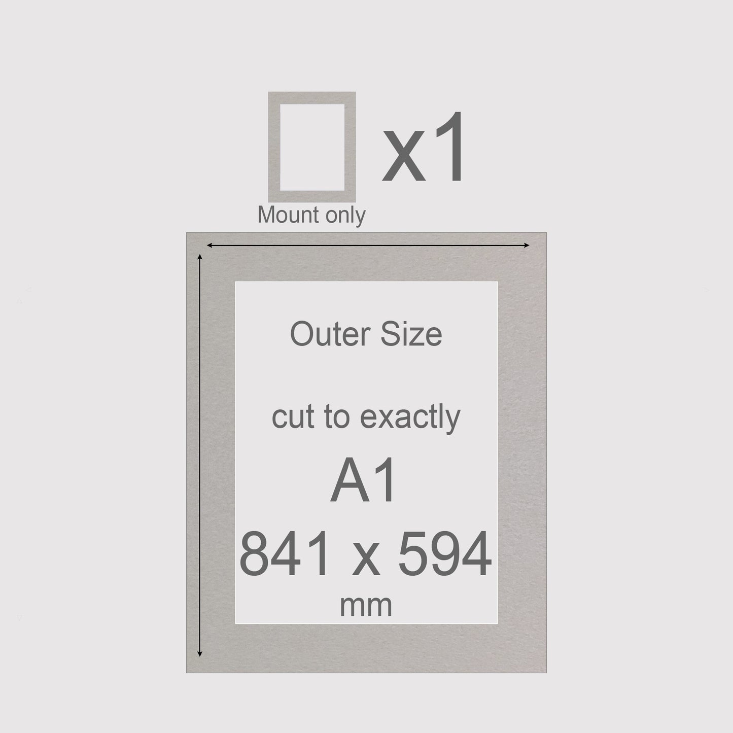 A1, 841 x 594 mm, Mount only, Pack of 1 (single)