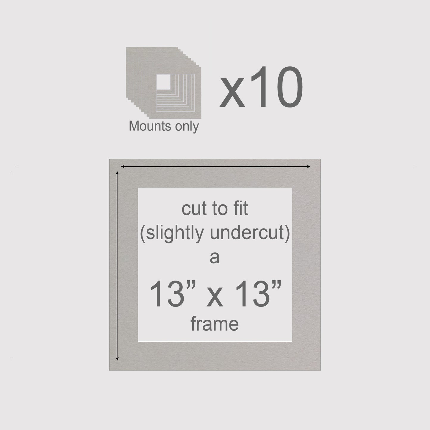 13 X 13 inch, Mounts only, Pack of 10