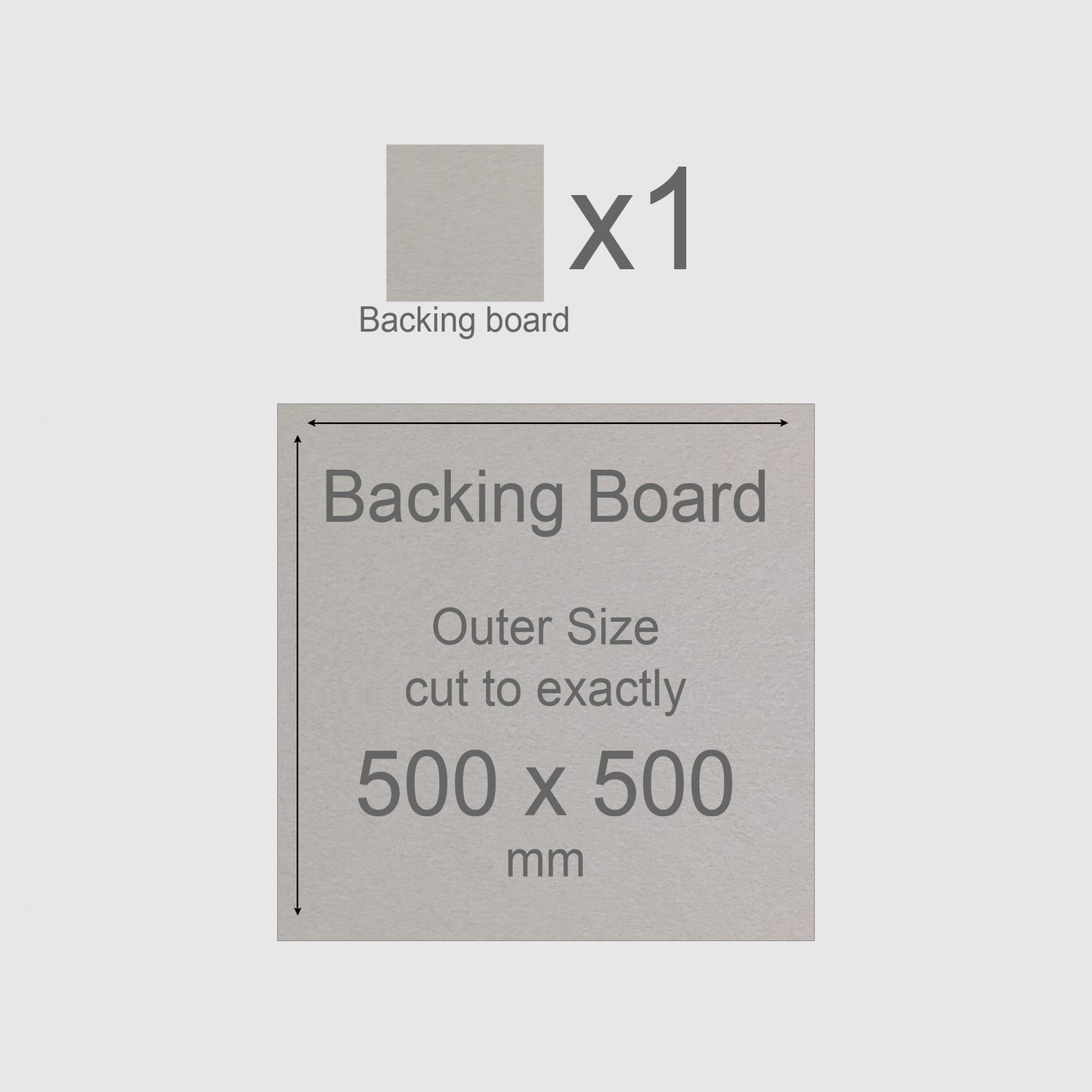 500 x 500 mm, Mountboard Backs for Picture Mounts