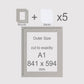 A1, 841 x 594 mm, Mounts & Backs, Pack of 5