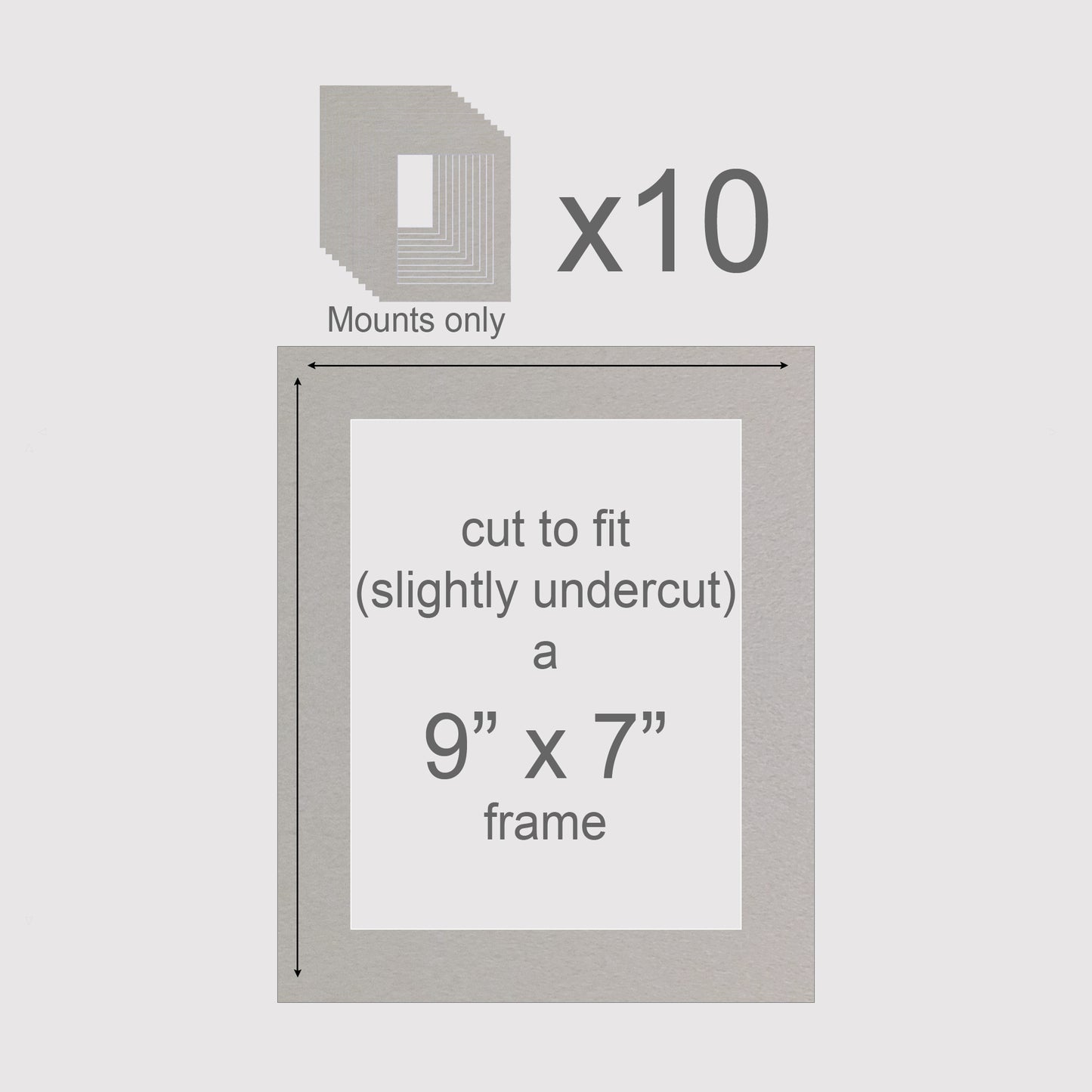 9 X 7 inch, Mounts only, Pack of 10