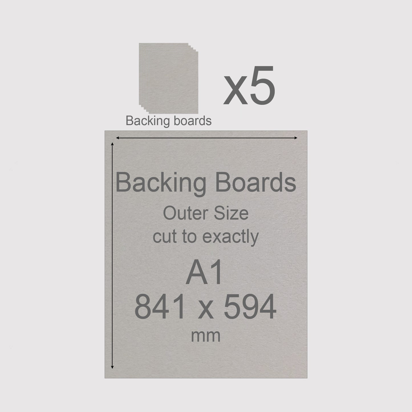 A1, 841 x 594 mm, Mountboard Backs for Picture Mounts