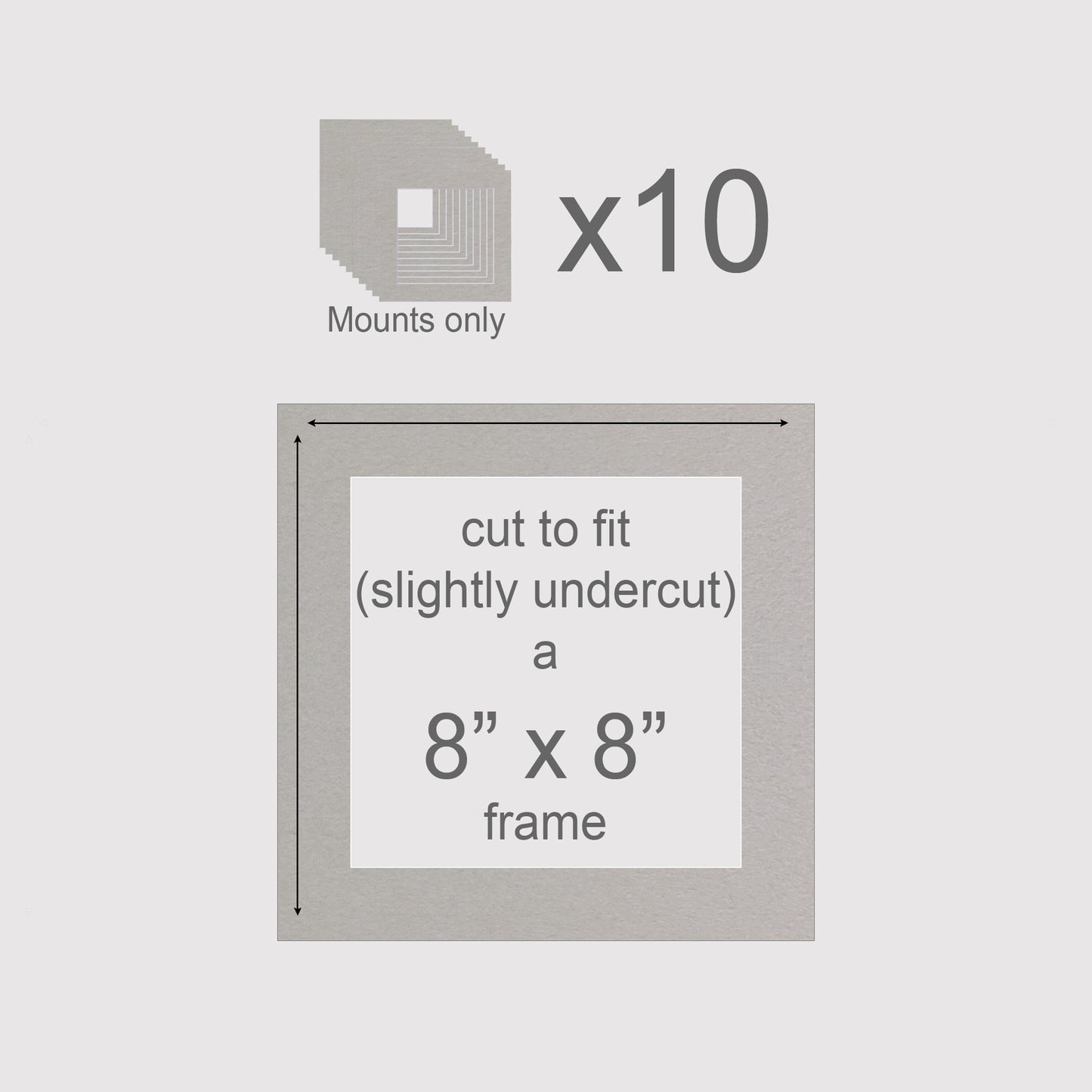 8 X 8 inch, Mounts only, Pack of 10