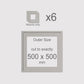500 x 500 mm, Mounts only, Pack of 6