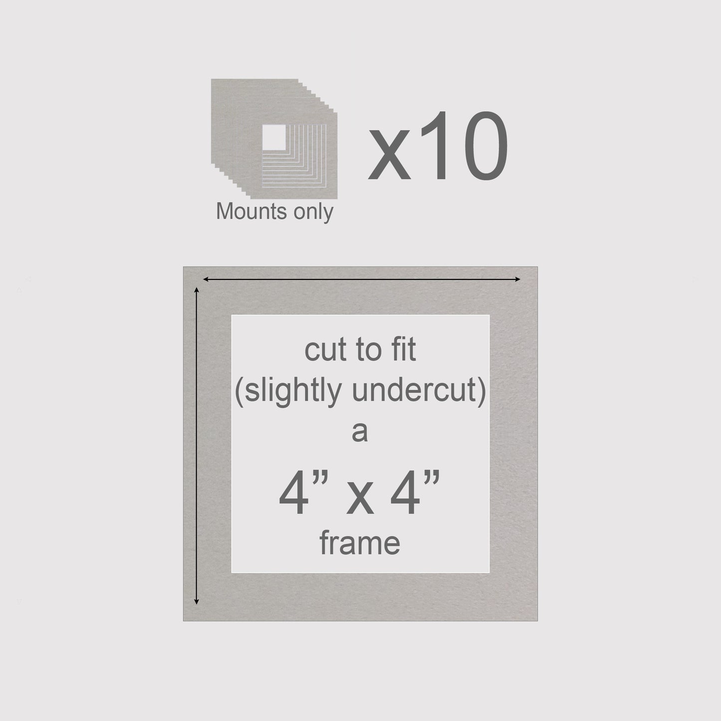 4 X 4 inch, Mounts only, Pack of 10