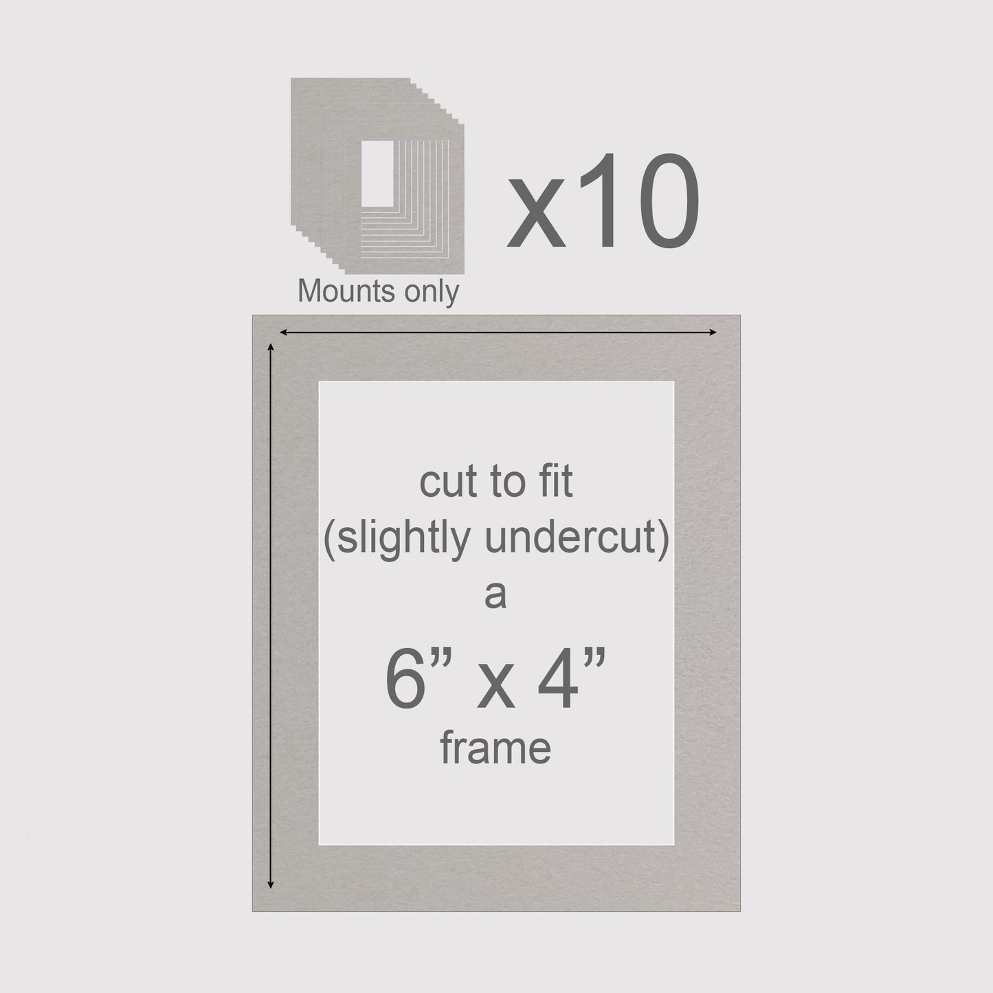 6 X 4 inch, Mounts only, Pack of 10