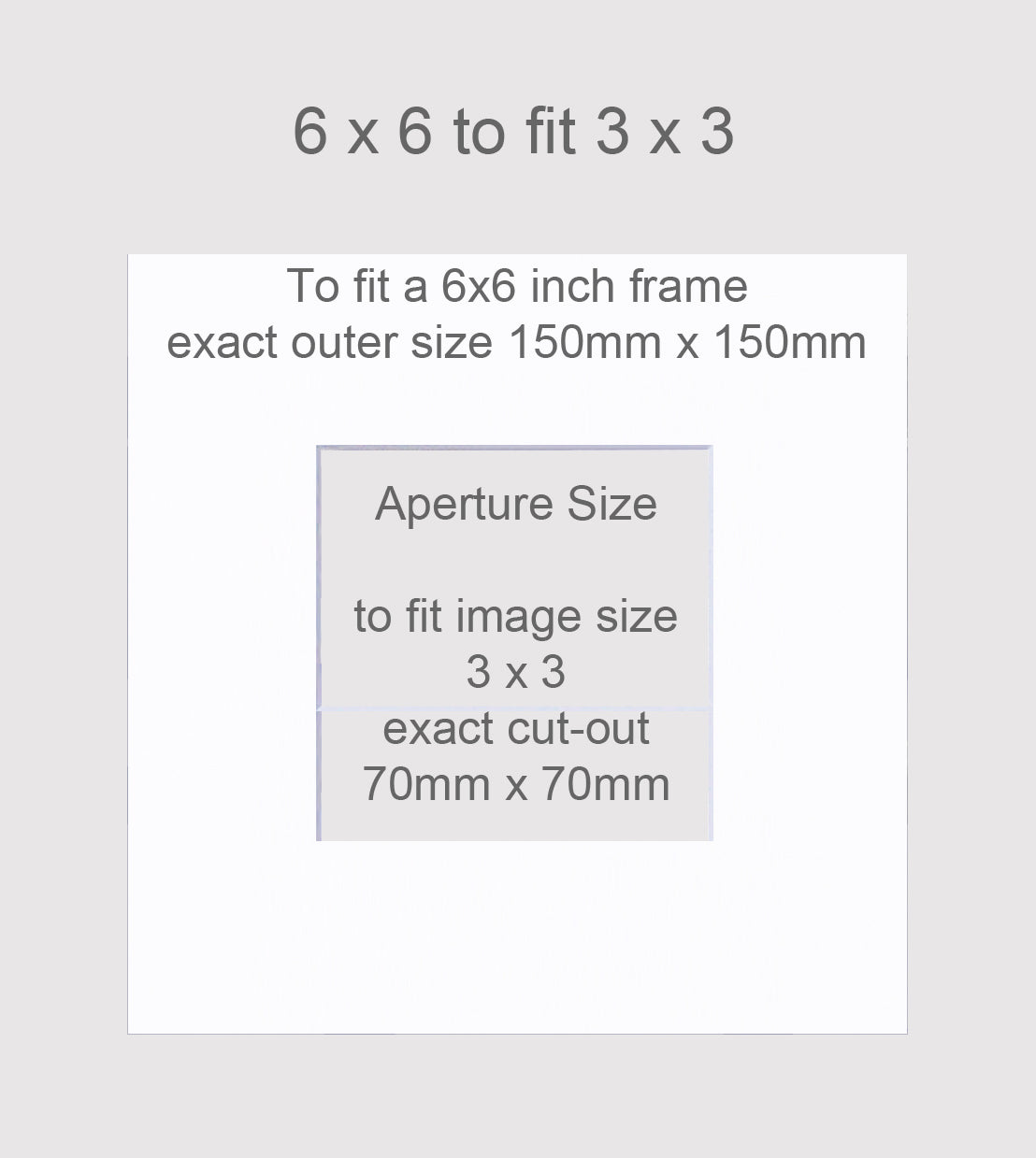 6x6 inch picture frame inserts to fit 3x3 inch photos.