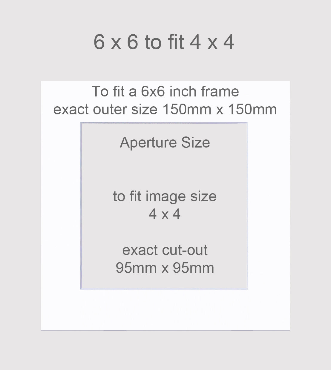 6x6 inch picture frame inserts to fit 4x4 inch photos.