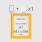 A1, 841 x 594 mm, Mount & Back, Pack of 1 (single)
