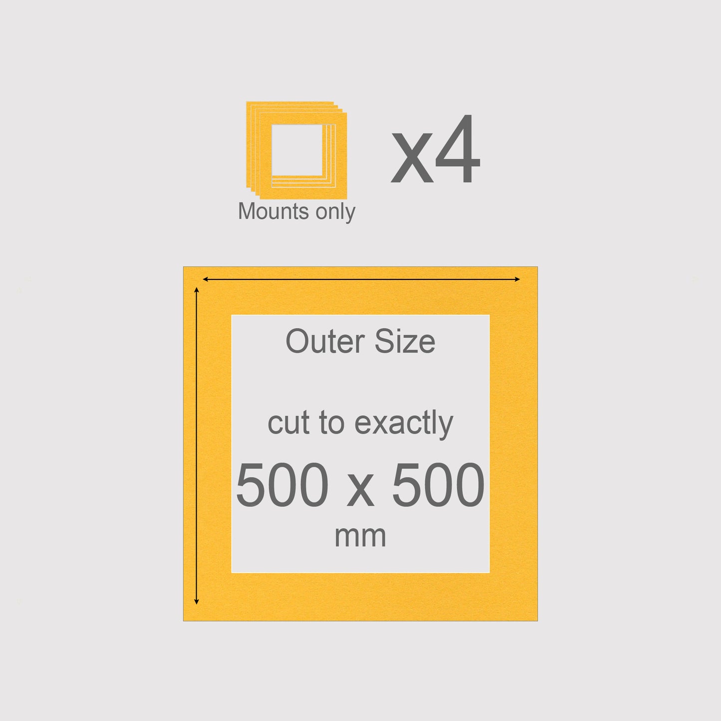 500 x 500 mm, Mounts only, Pack of 4