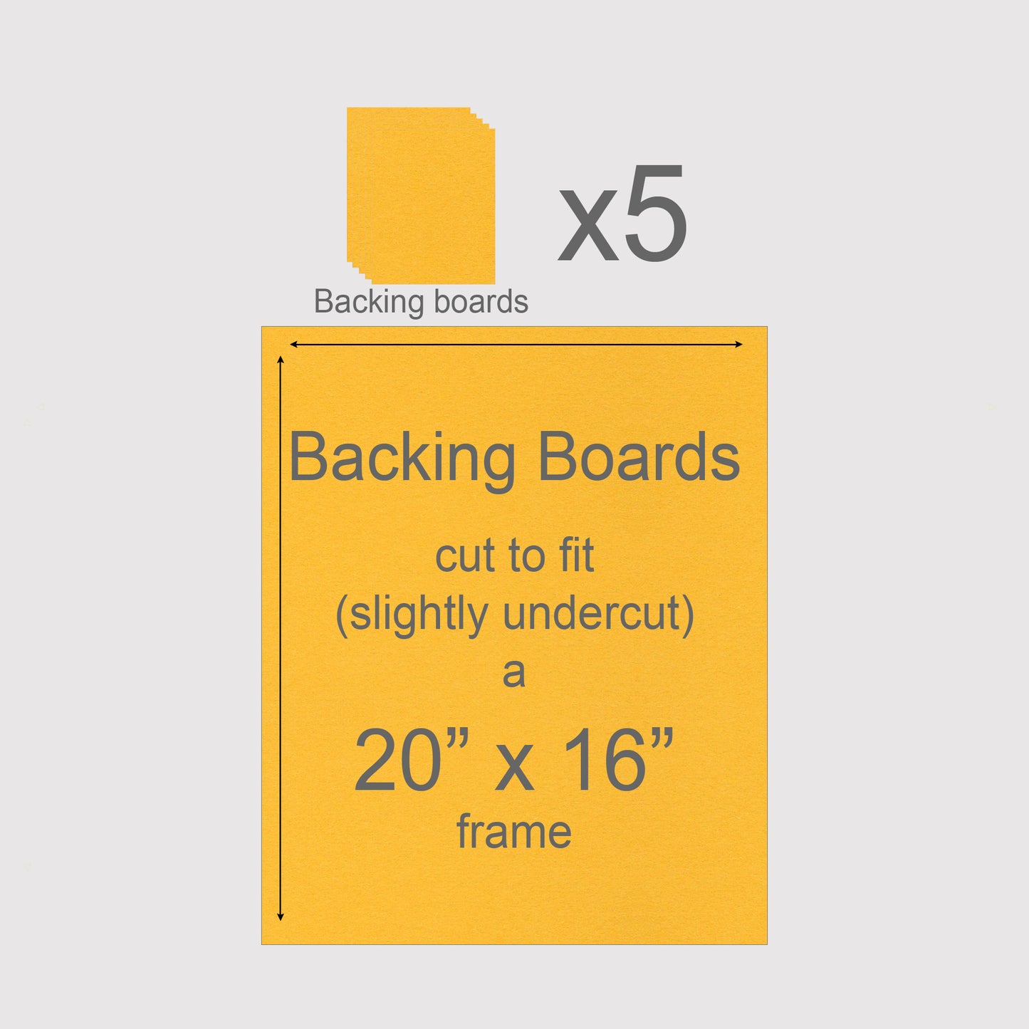 20 x 16 inch, Mountboard Backs for Picture Mounts