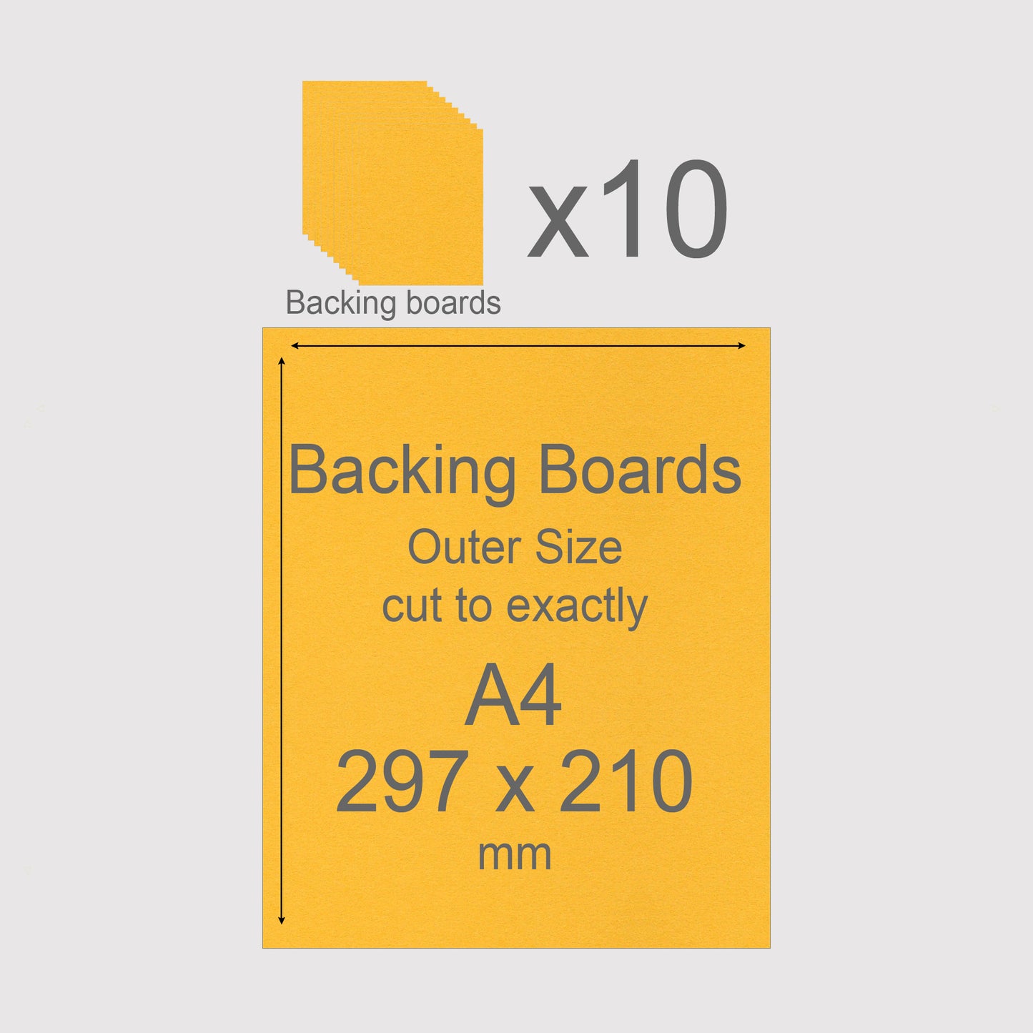 A4, 297 x 210 mm, Mountboard Backs for Picture Mounts