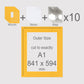 A1, 841 x 594 mm, Mounts, Backs, & Bags, Pack of 10