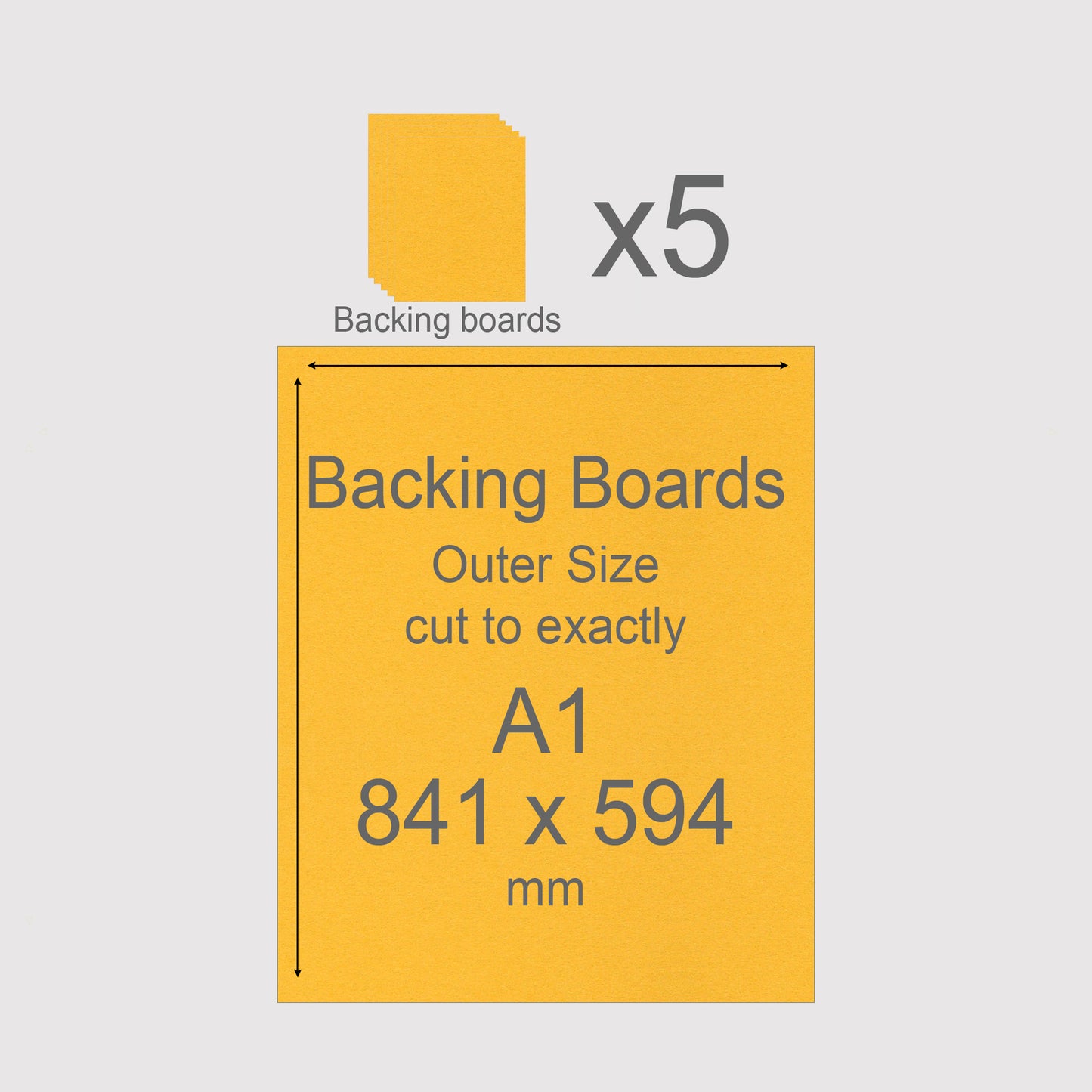 A1, 841 x 594 mm, Mountboard Backs for Picture Mounts