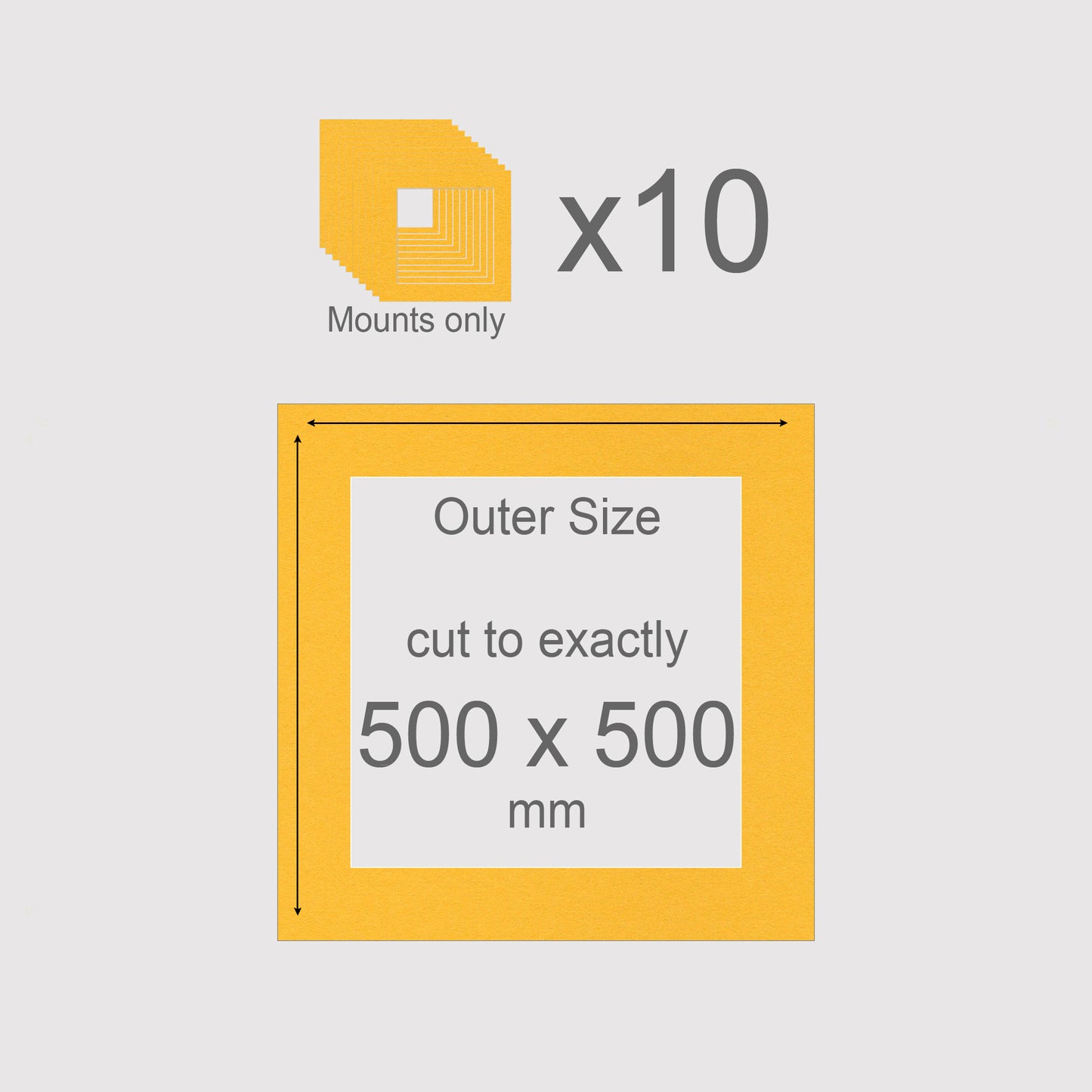 500 x 500 mm, Mounts only, Pack of 10