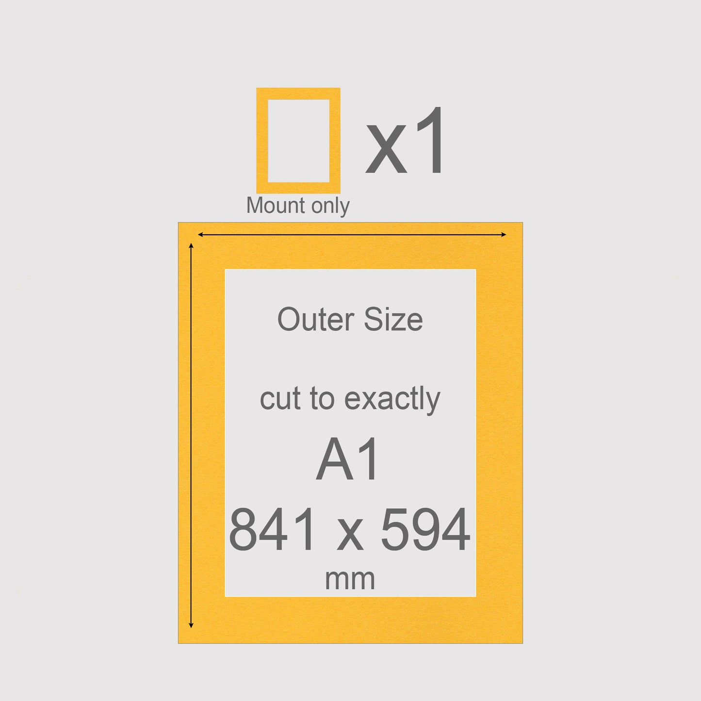 A1, 841 x 594 mm, Mount only, Pack of 1 (single)