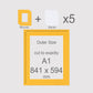 A1, 841 x 594 mm, Mounts & Backs, Pack of 5