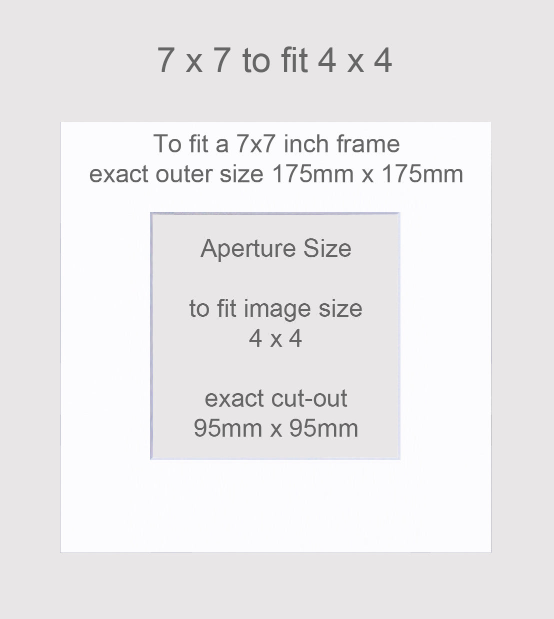 7x7 inch picture mounts, to fit 4x4 inch images.