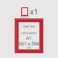 A1, 841 x 594 mm, Mount only, Pack of 1 (single)