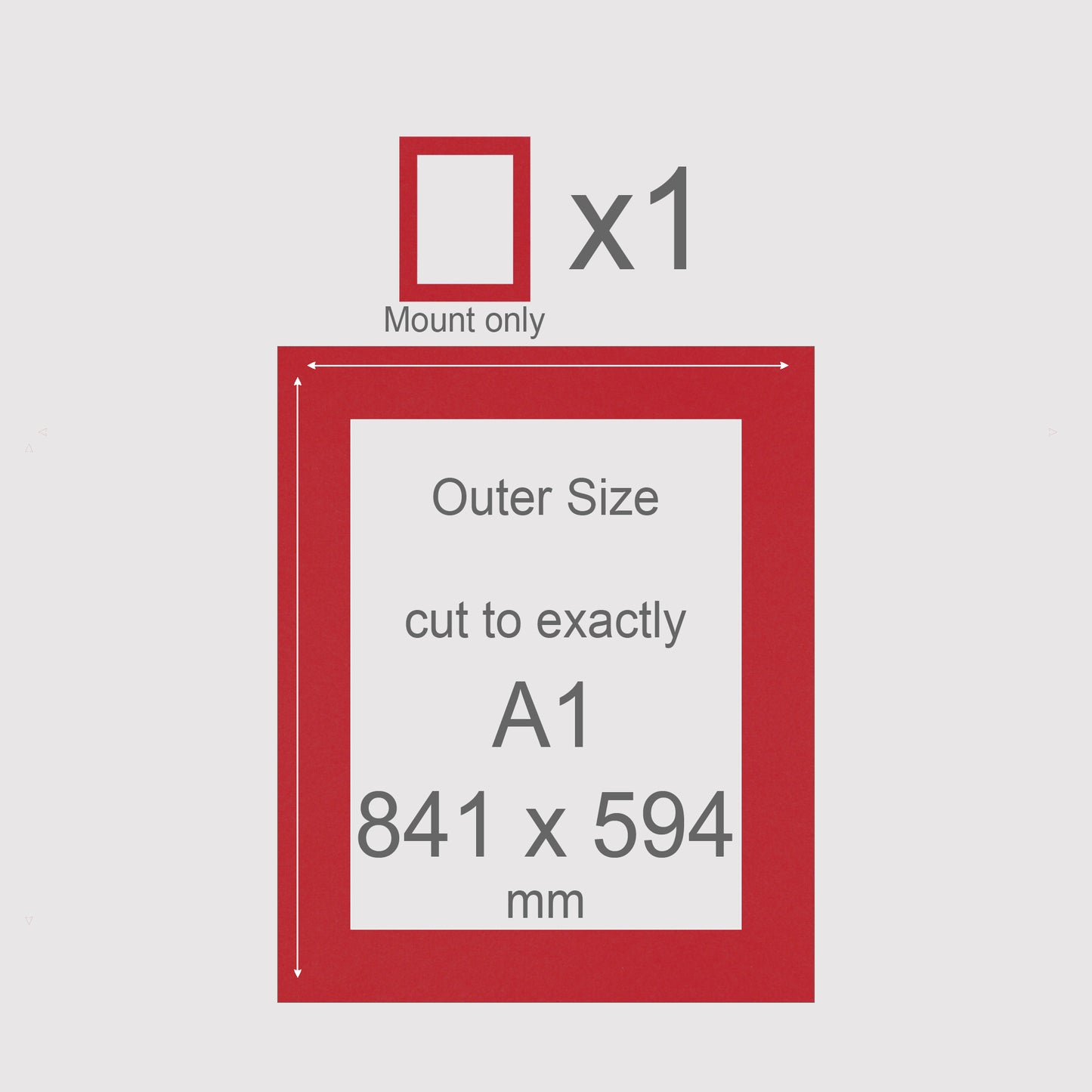 A1, 841 x 594 mm, Mount only, Pack of 1 (single)