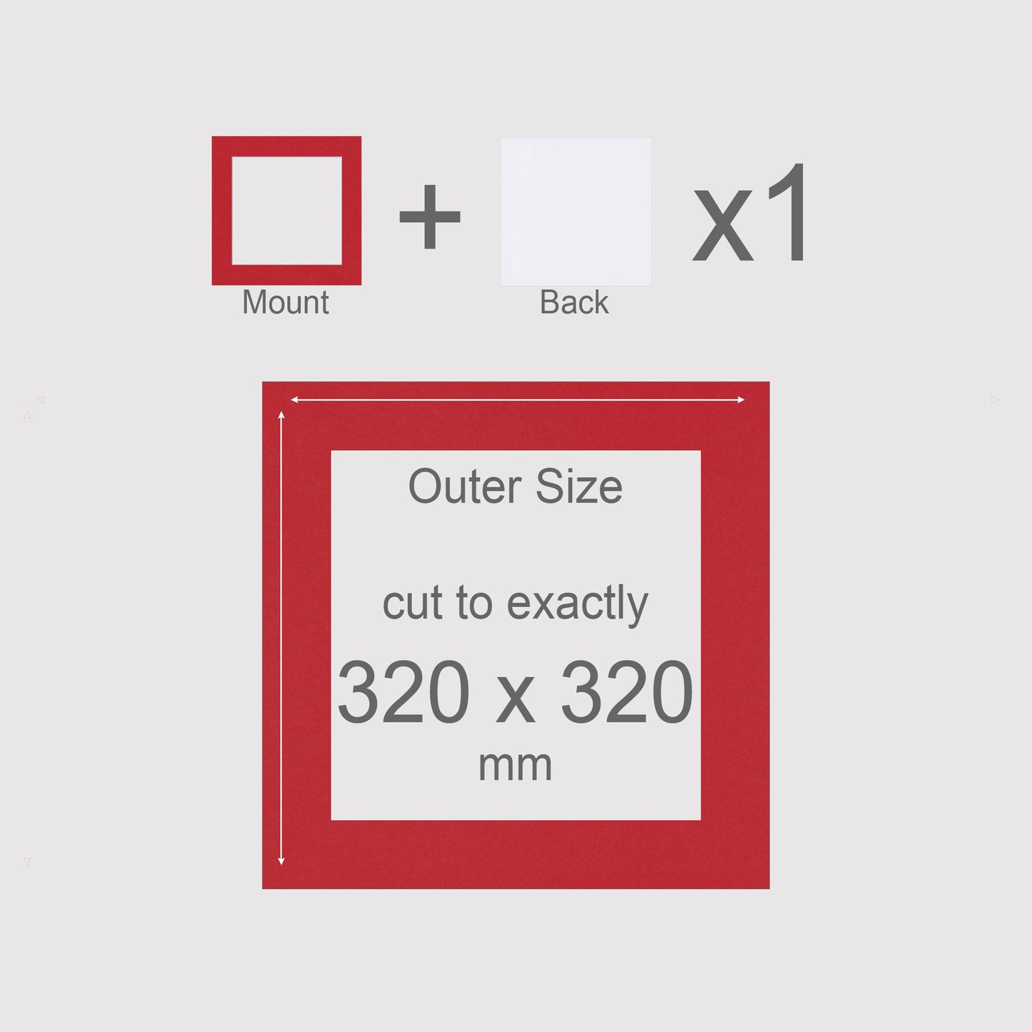 320 x 320 mm, Mount & Back, Pack of 1 (single)