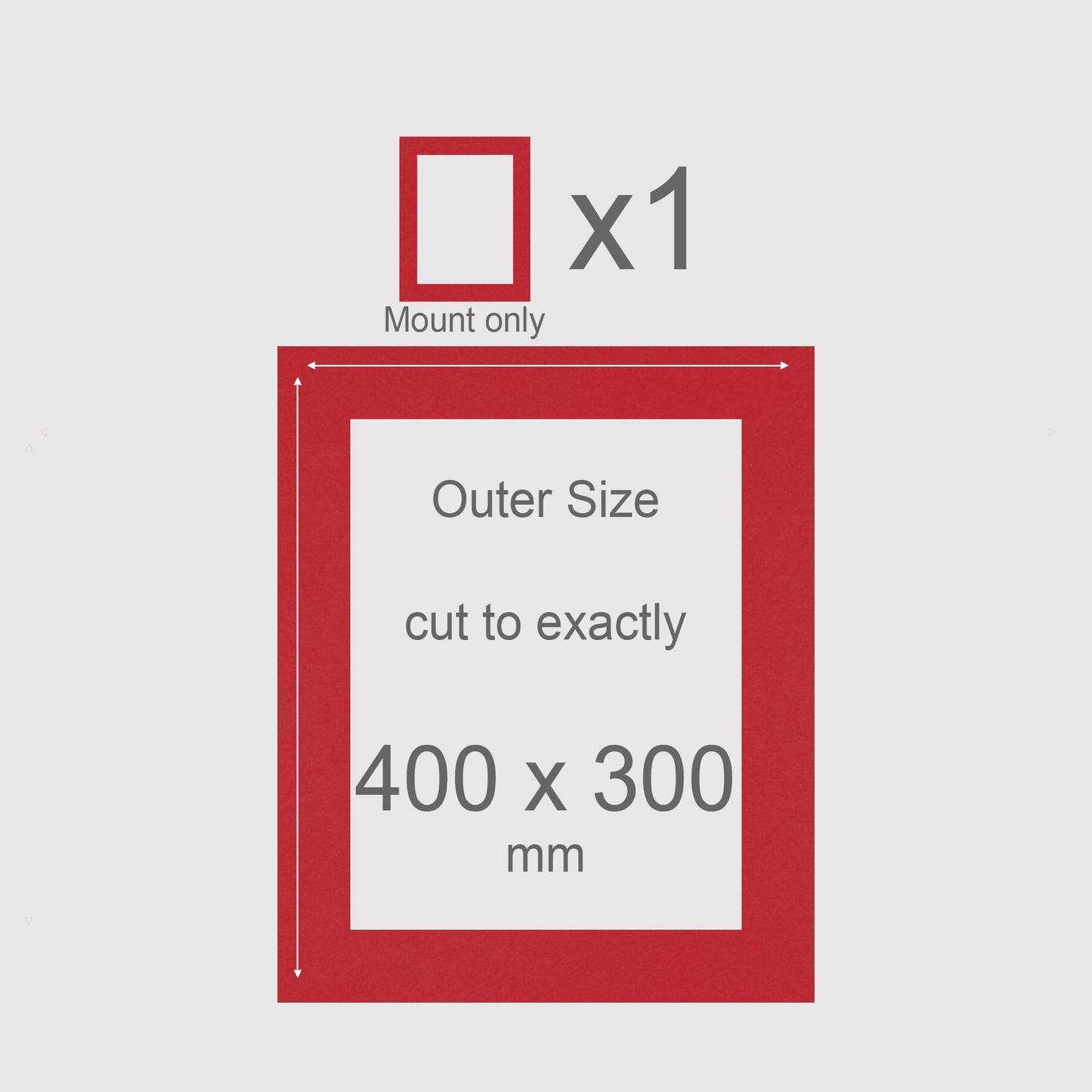 400 x 300 mm, Mount only, Pack of 1 (single)