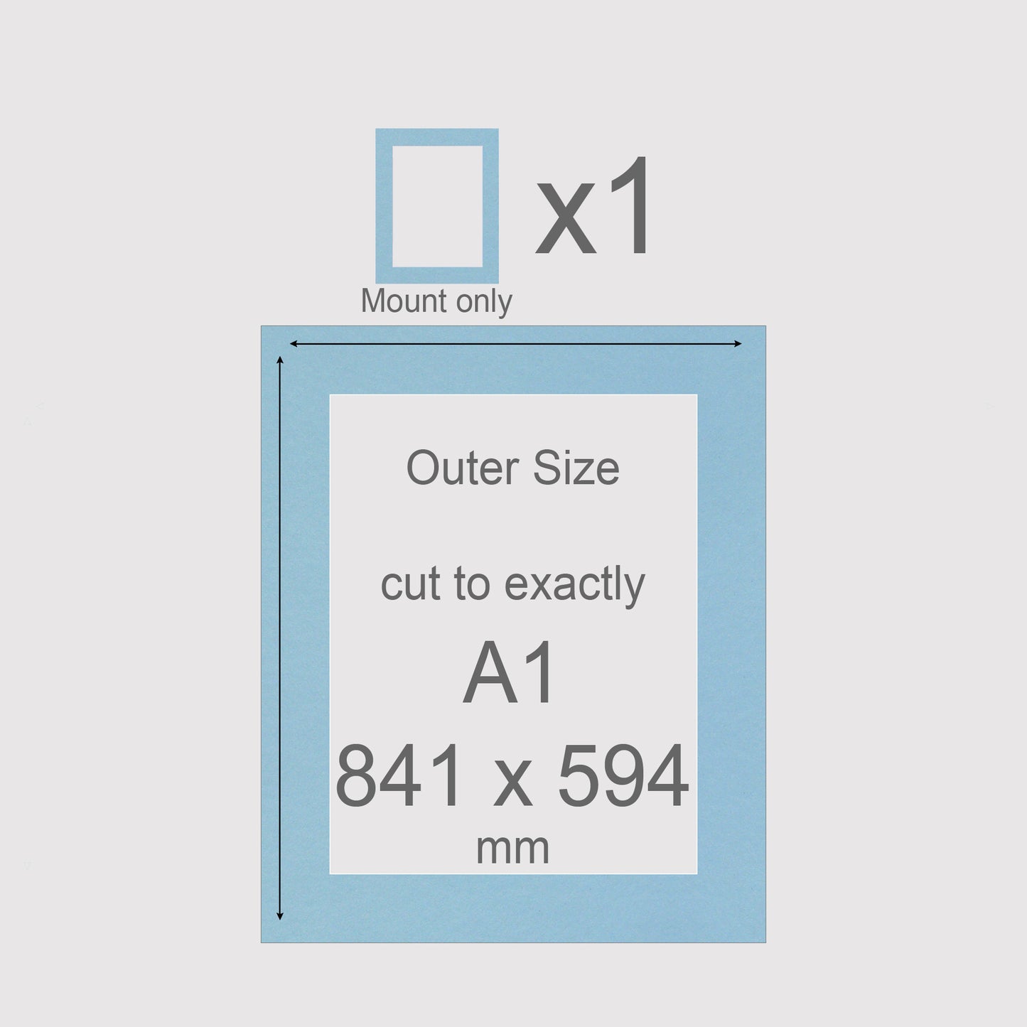 A1, 841 x 594 mm, Mount only, Pack of 1 (single)