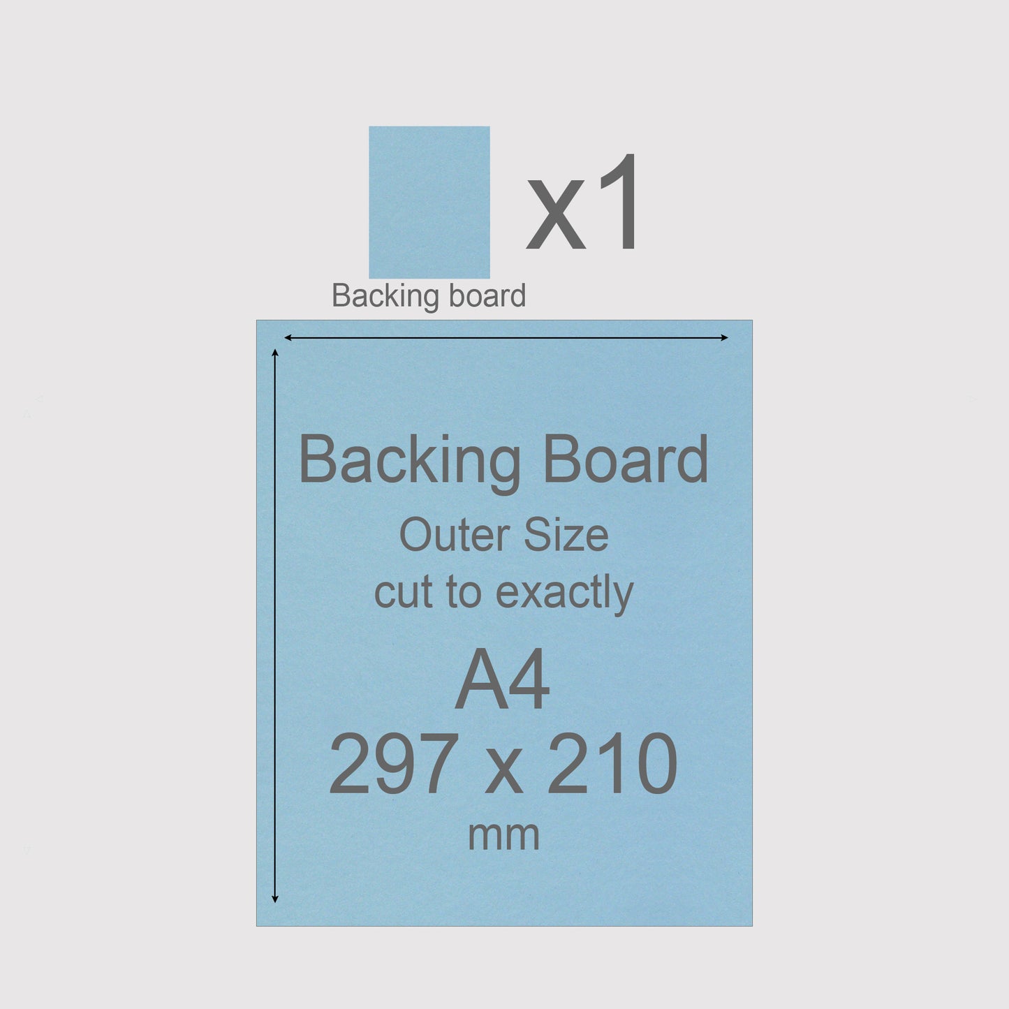 A4, 297 x 210 mm, Mountboard Backs for Picture Mounts