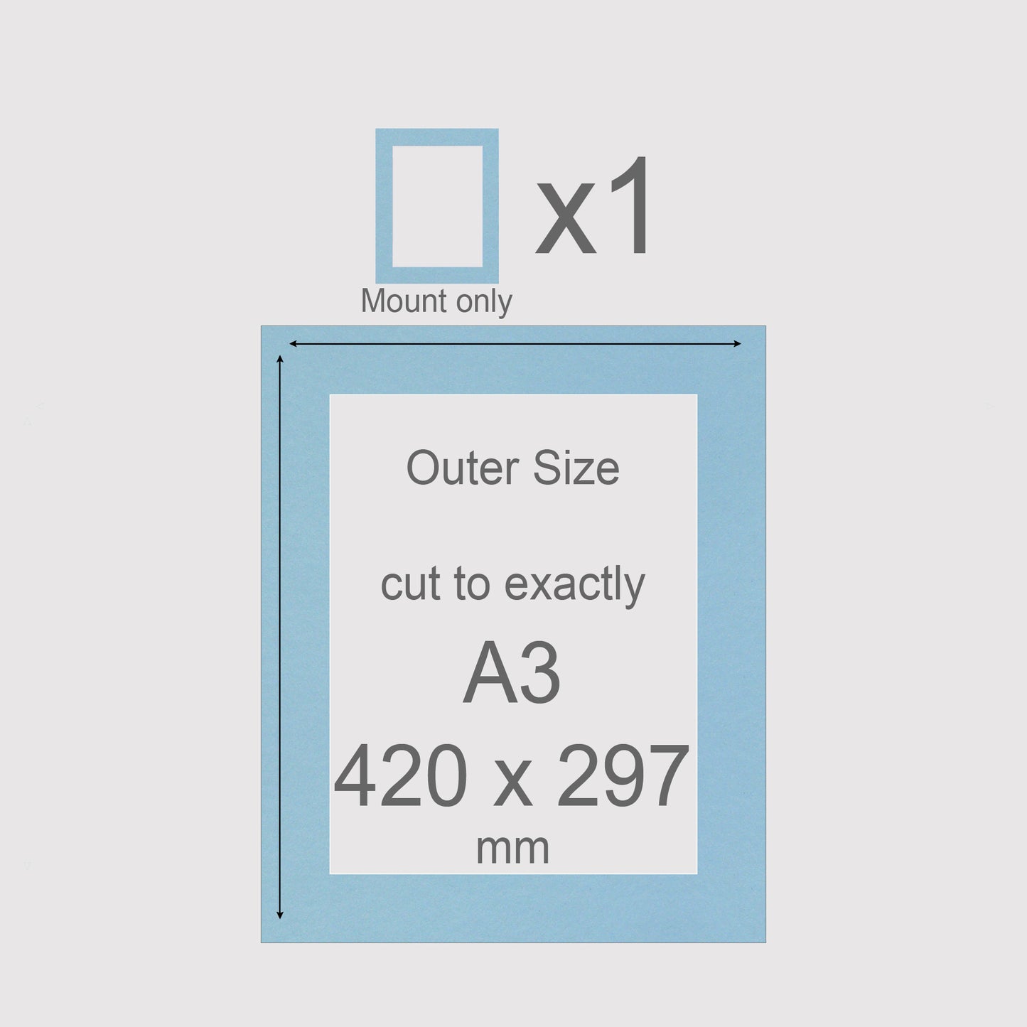 A3, 420 x 297 mm, Mount only, Pack of 1 (single)